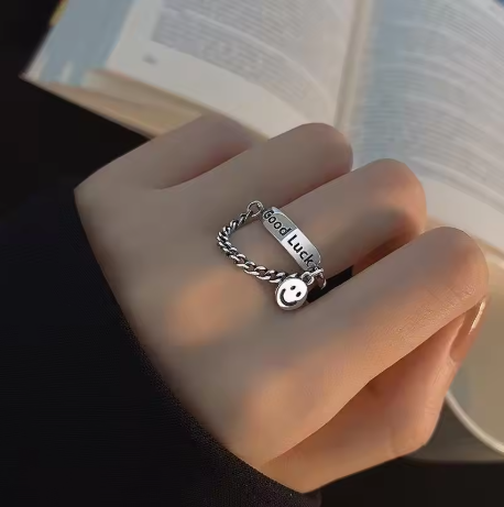 Lucky Good Luck Smile Ring Set